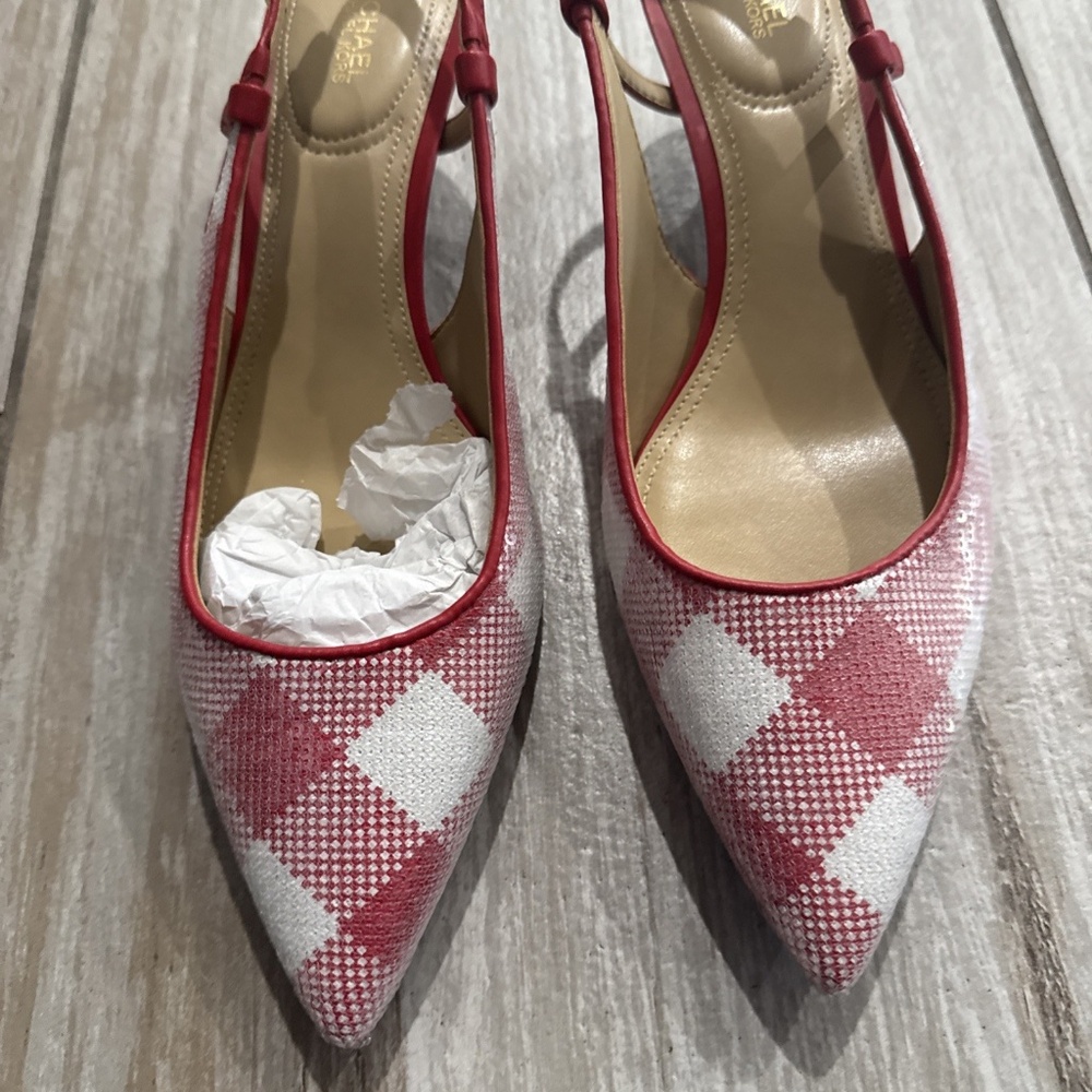 Michael Kors Doreen Flex Red Sequin Kitten Heel Pump - Picture 2 of 7
